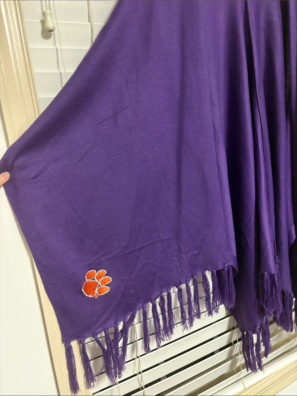 Clemson Purple Fringe Shawl Wrap